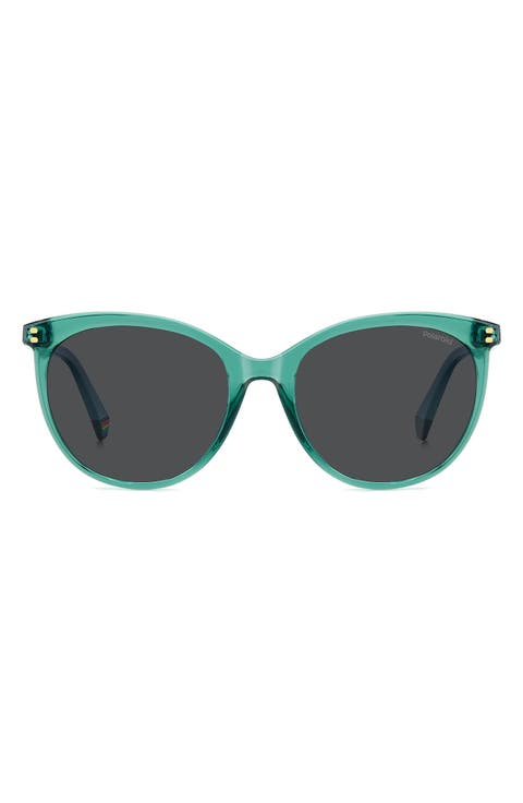 55mm Polarized Cat Eye Sunglasses