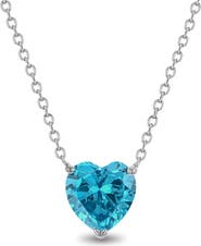 In Season Jewelry Prong CZ Birthstone Heart Necklace