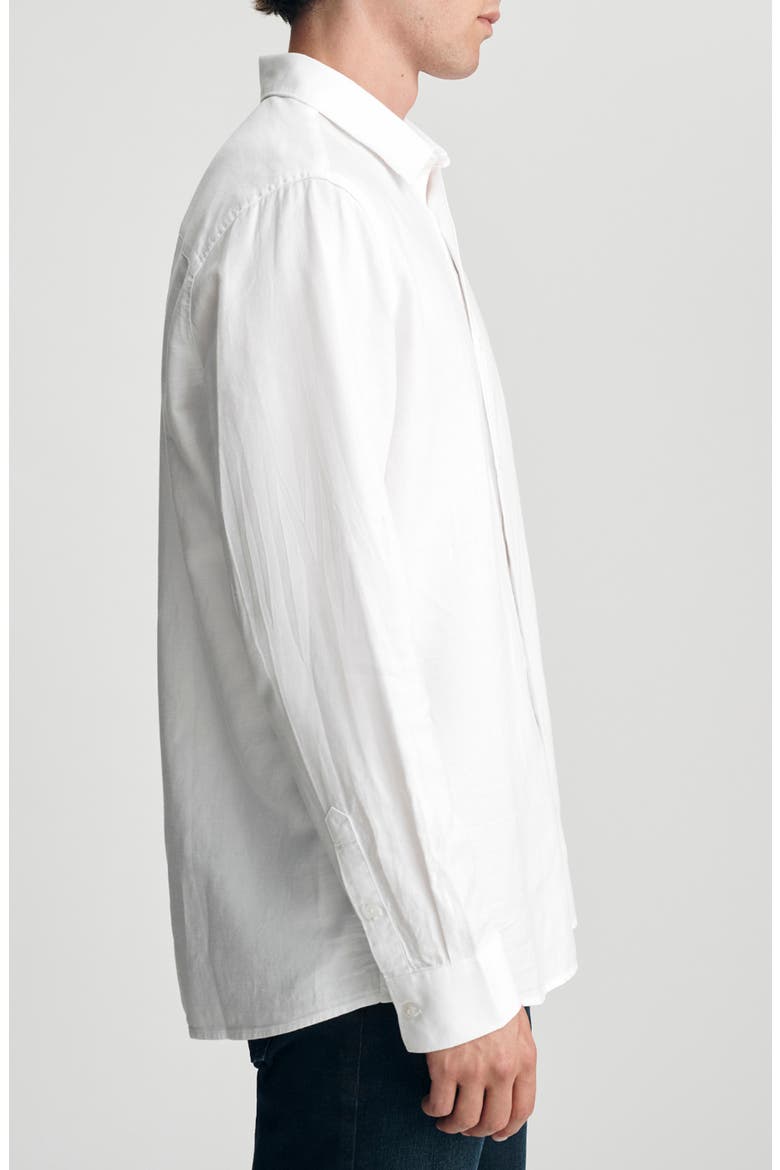 Long Sleeve Linen & Cotton Shirt, Alternate, color, WHITE