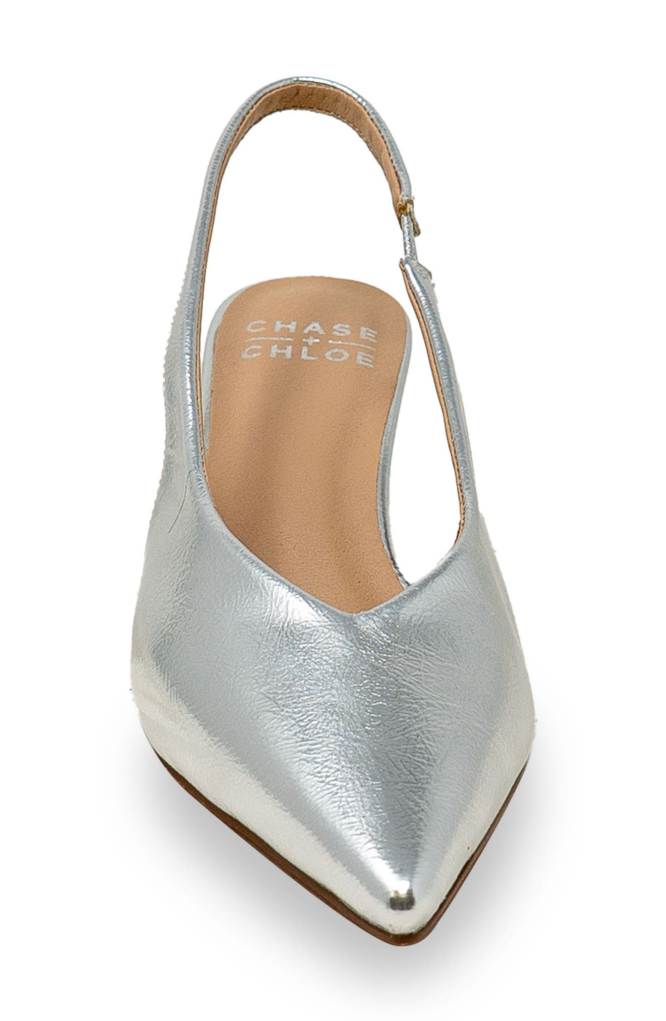 CHASE AND CHLOE Arima Slingback Pump, Alternate, color, Silver Metallic