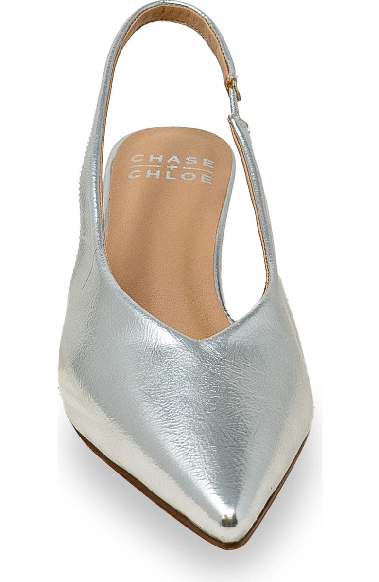 CHASE AND CHLOE Arima Slingback Pump, Alternate, color, Silver Metallic