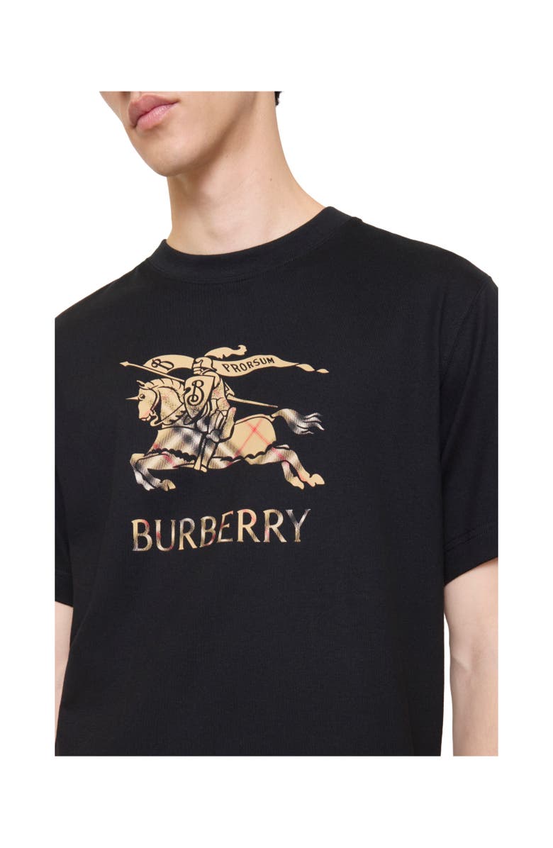Burberry Knight Ombré Cotton T-shirt, Alternate, color, Black