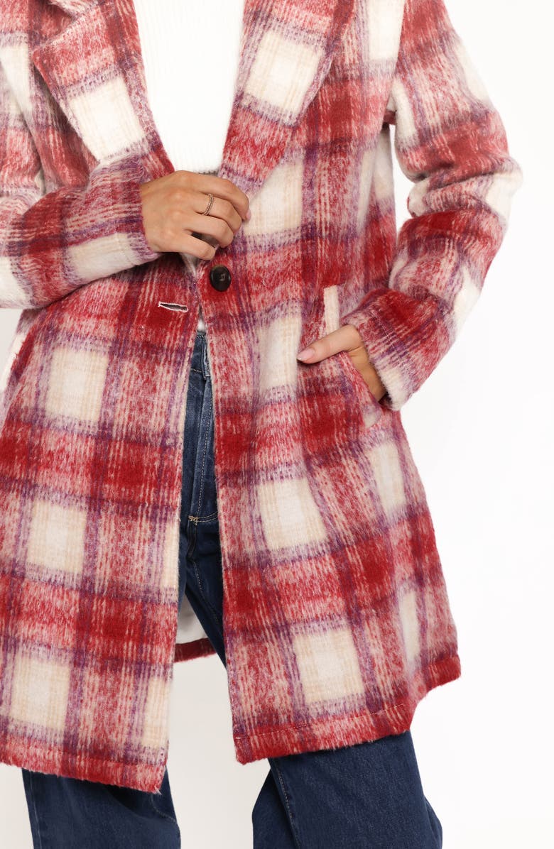 Petal & Pup Travistine Longline Plaid Coat, Alternate, color, Pink