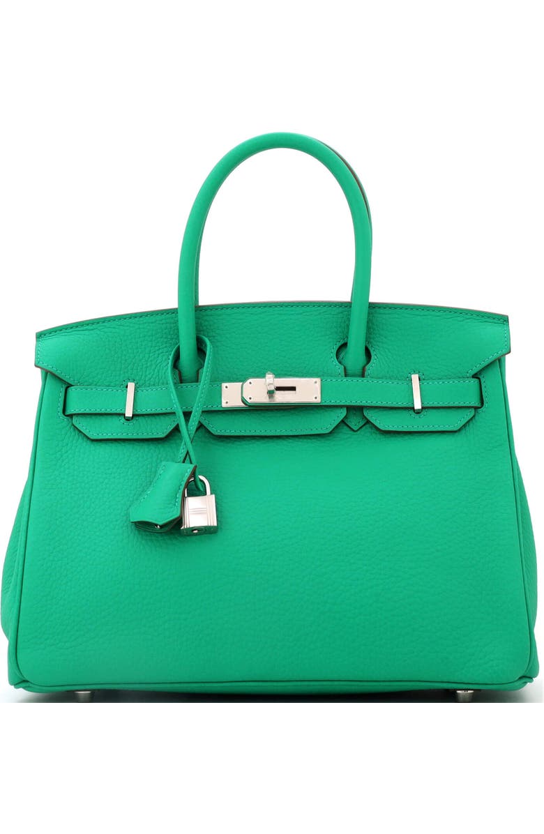 Pre-Owned Hermes Birkin Handbag Green Clemence with Palladium Hardware 30, Main, color, Menthe
