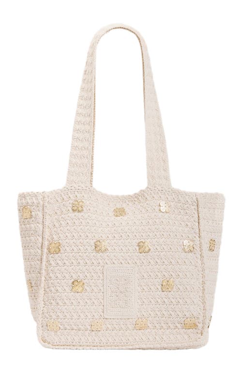 SANDRO Crochet bag with tassels in Ecru at Nordstrom, Size Medium