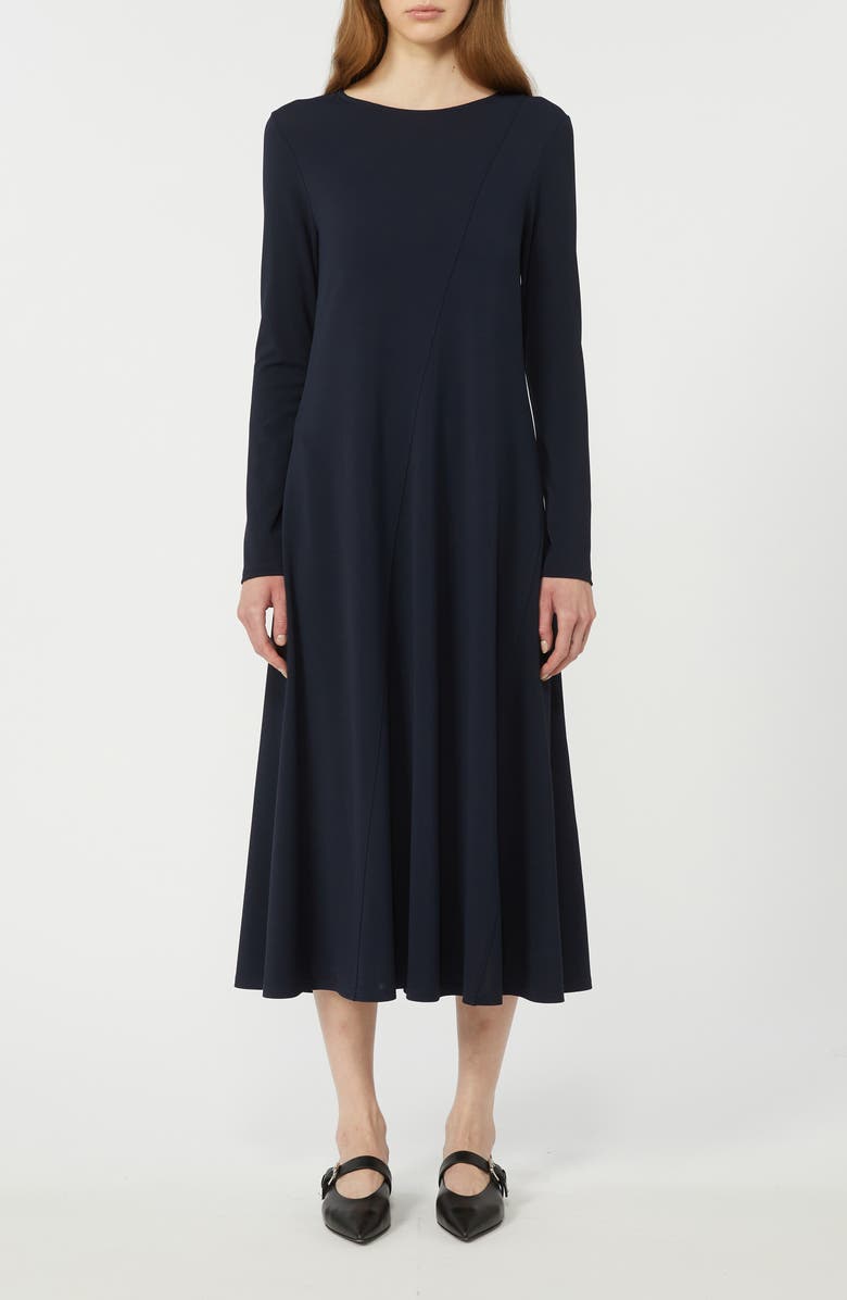 Weekend Max Mara Acro Long Sleeve Jersey Dress, Main, color, Navy
