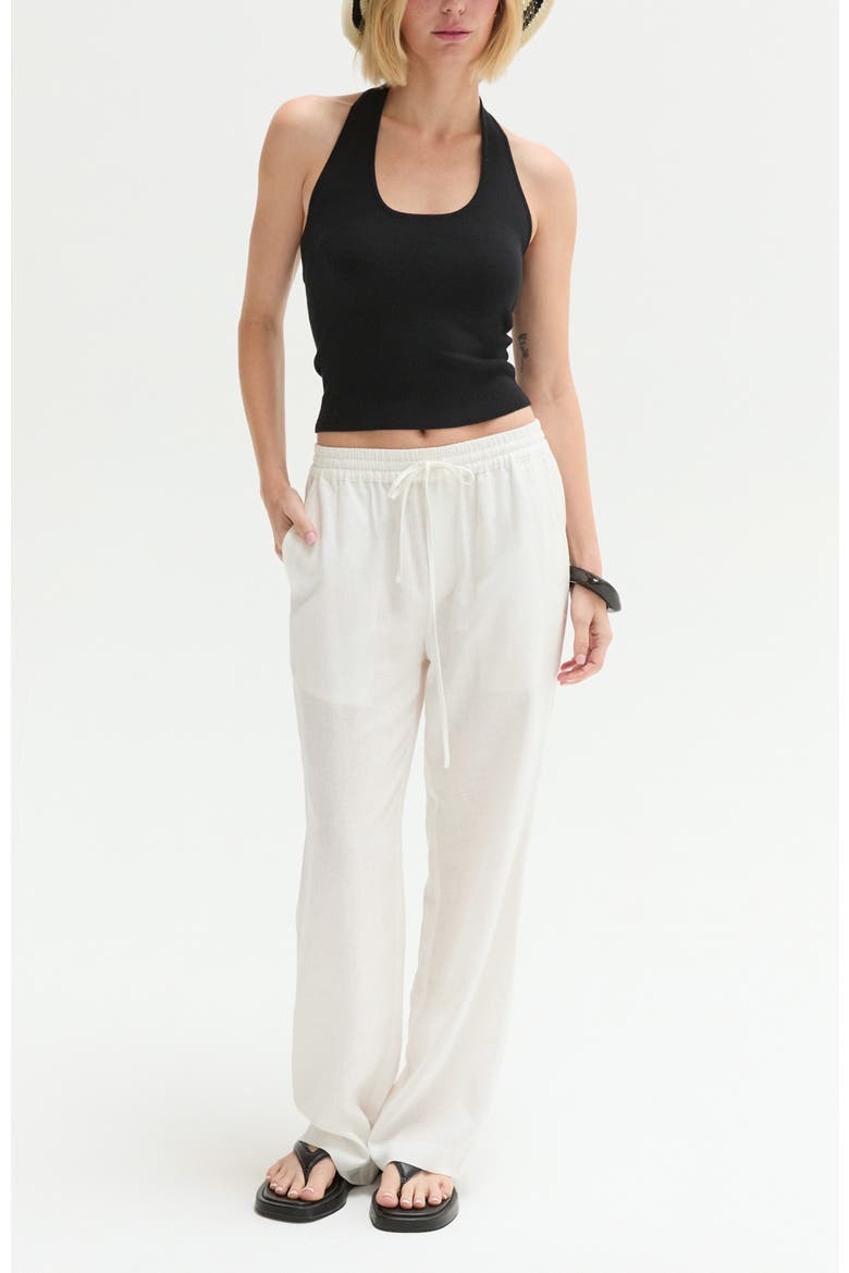 Easy Wear Linen Blend Pants, Alternate, color, White