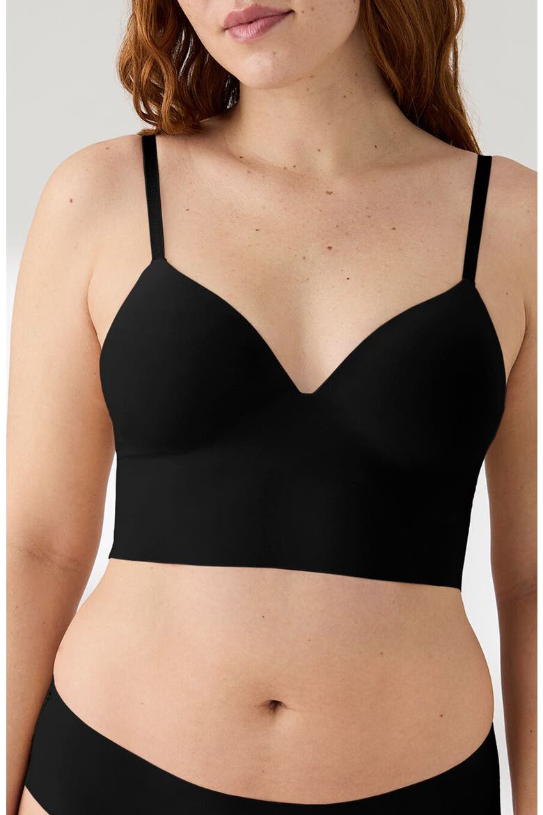 True Body Boost Longline Bralette, Main, color, BLACK