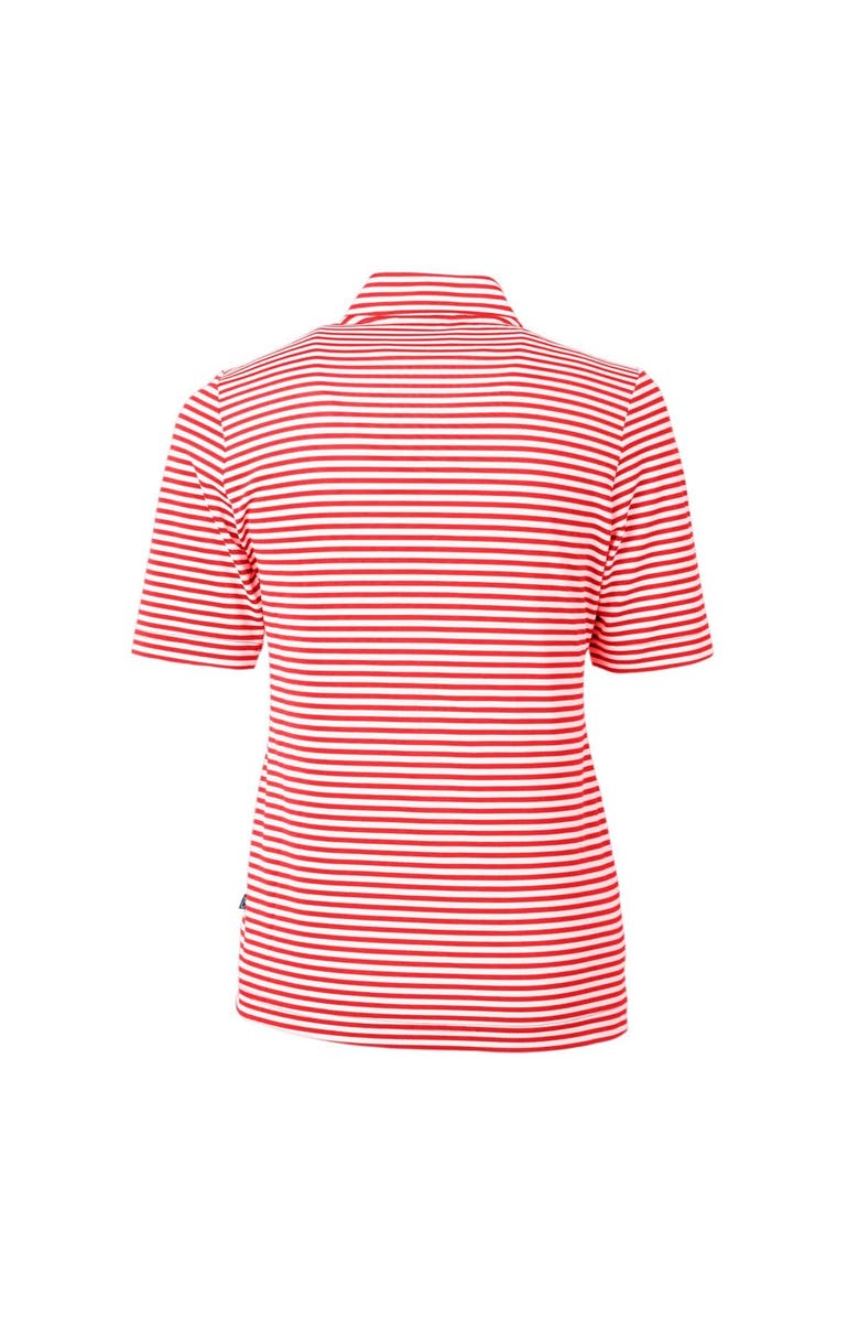Cutter & Buck Women's Cutter & Buck Red Lansing Lugnuts Virtue DryTec Eco Pique Stripe Recycled Top, Alternate, color, 