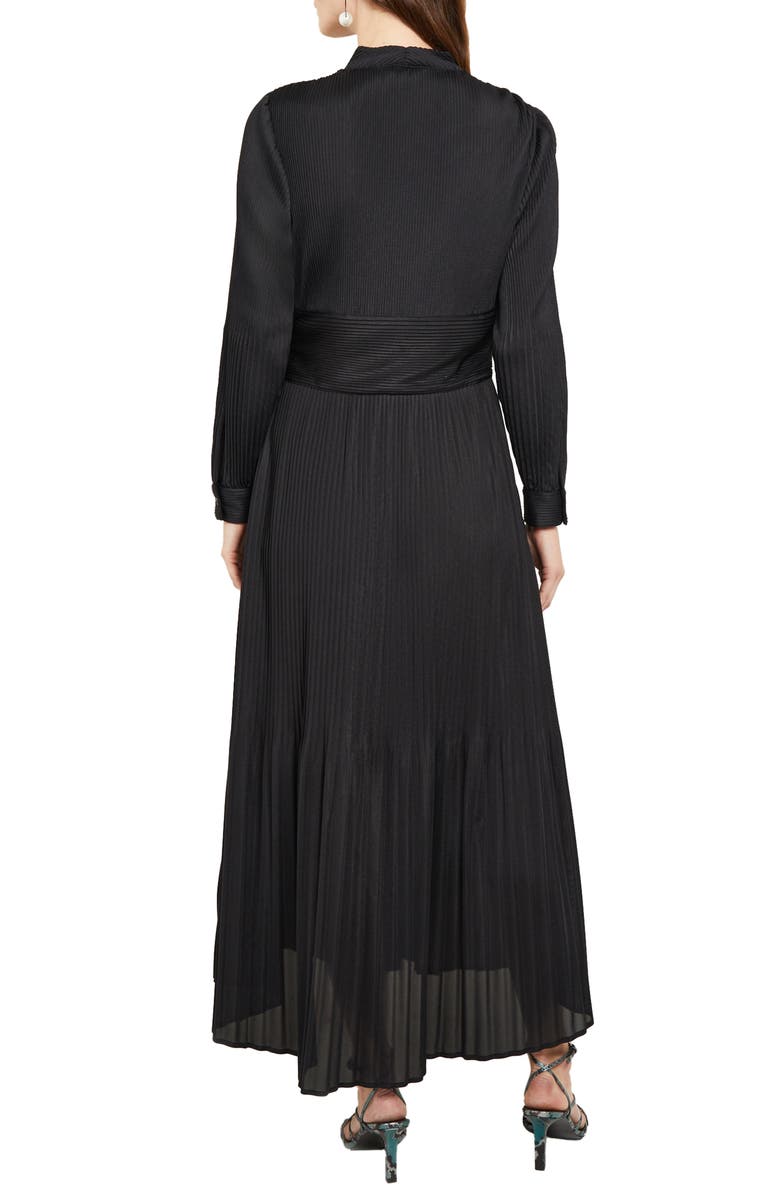 Misook Plissé Long Sleeve A-Line Dress, Alternate, color, 