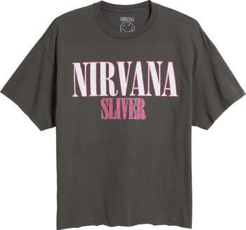 Merch Traffic Nirvana 'Sliver' Crop Cotton Graphic T-Shirt