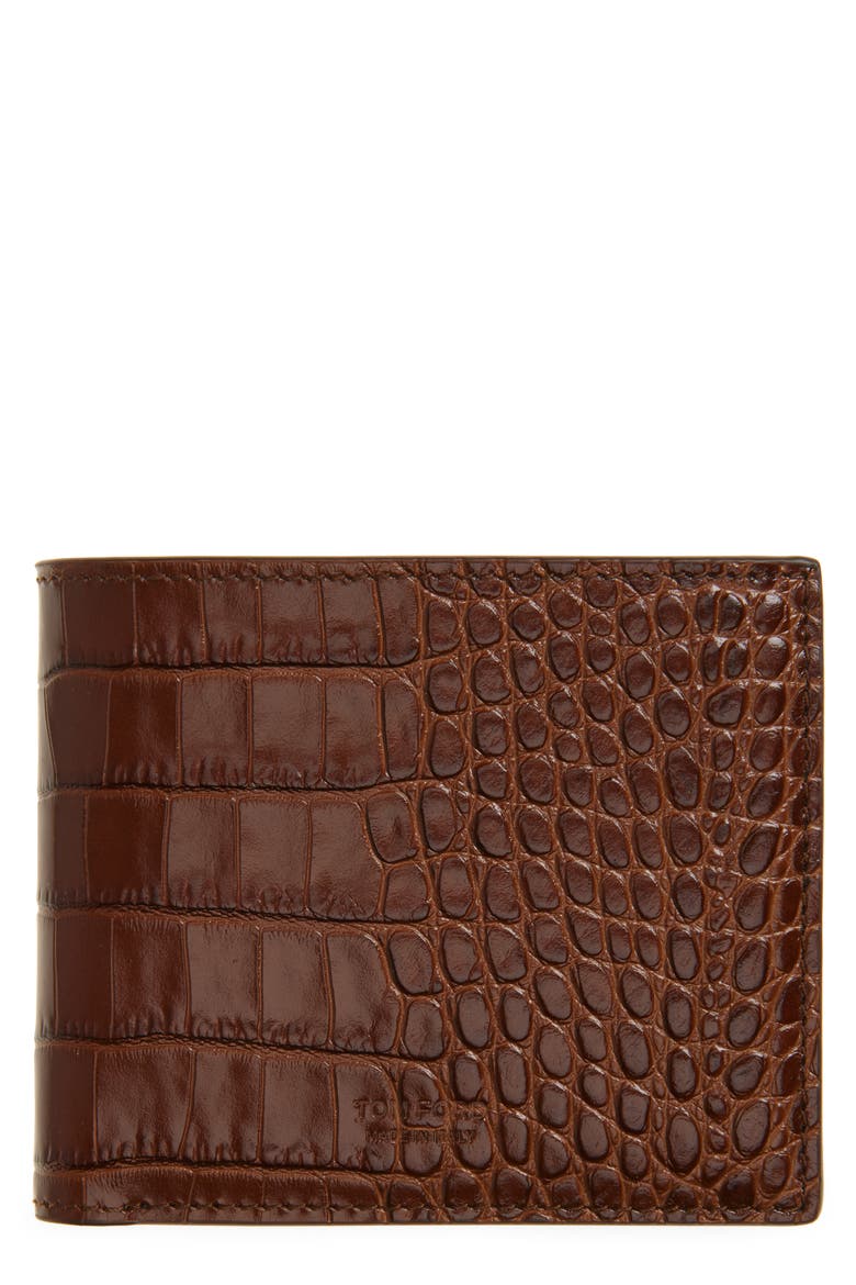 Embossed Classic Bifold Wallet, Main, color, CARAMEL