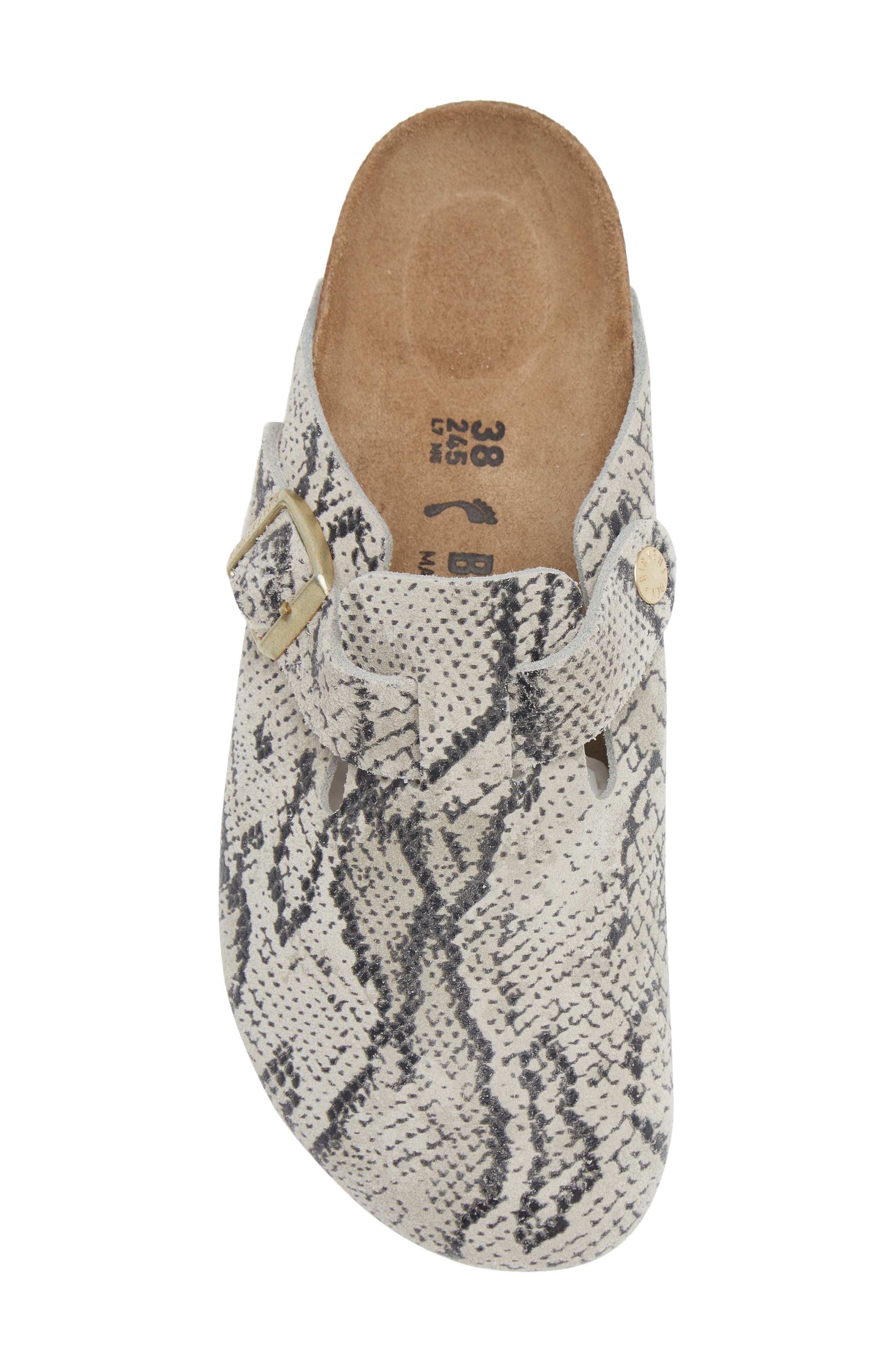 Boston Printed Leather Clog, Alternate, color, OYSTER