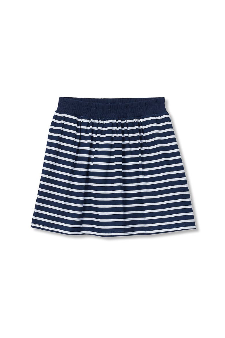 Girls Smocked Skorts, Main, color, Navy/White Stripe