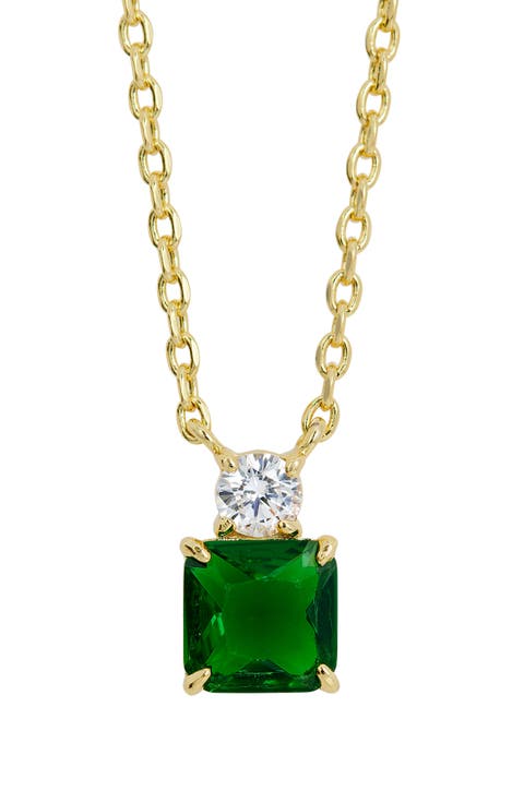 Cubic Zirconia Birthstone Pendant Necklace