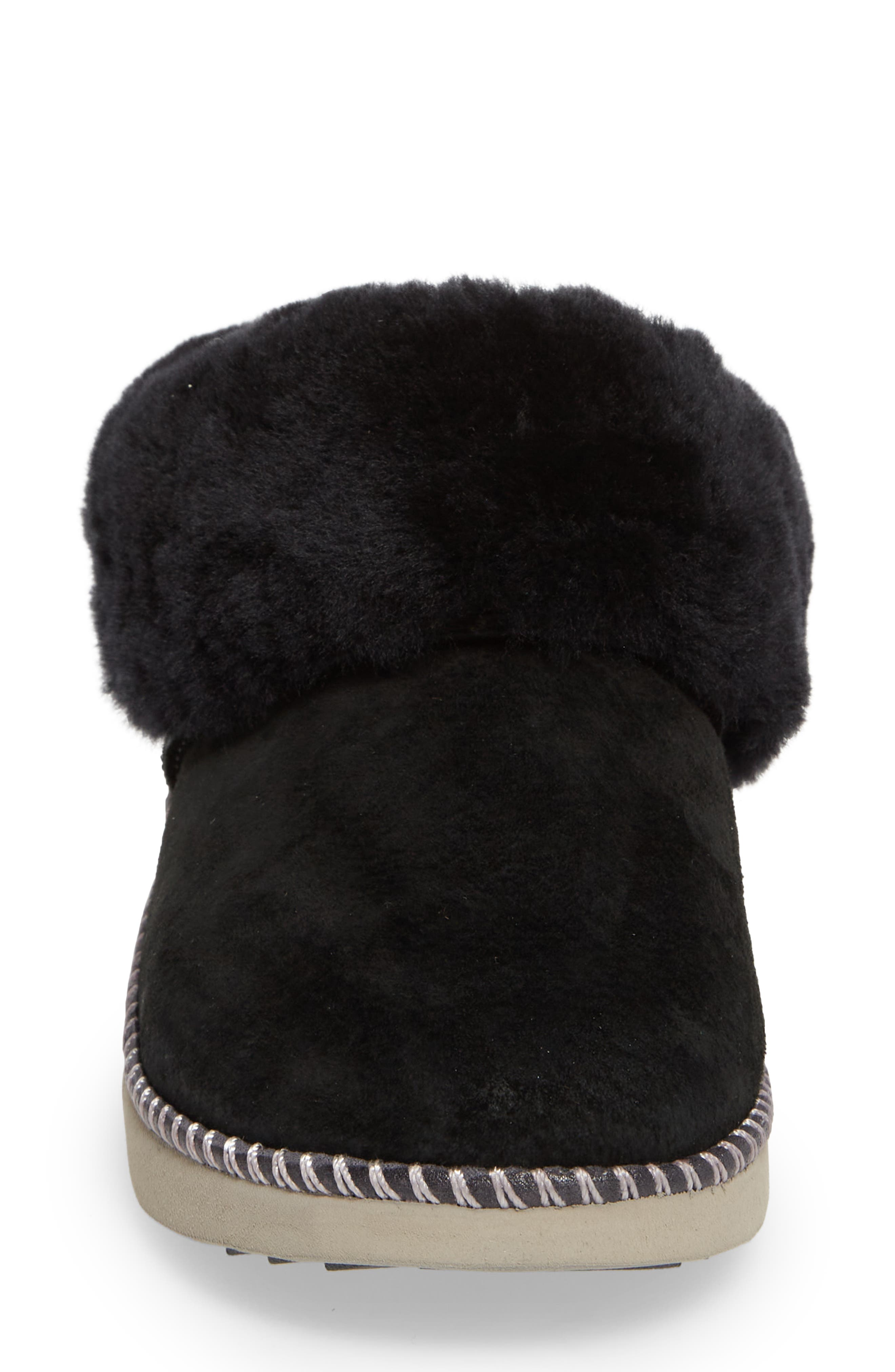 OluKai Ku'i Genuine Shearling Slipper, Alternate, color, Black/ Fog