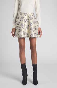 Floral Brocade Miniskirt