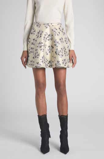 Floral Brocade Miniskirt