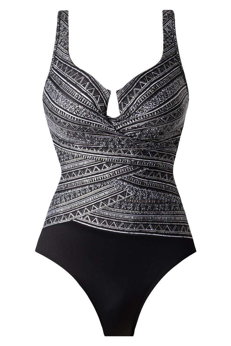 Elysium Escape Underwire One-Piece Swimsuit, Alternate, color, BLACK/ WHITE