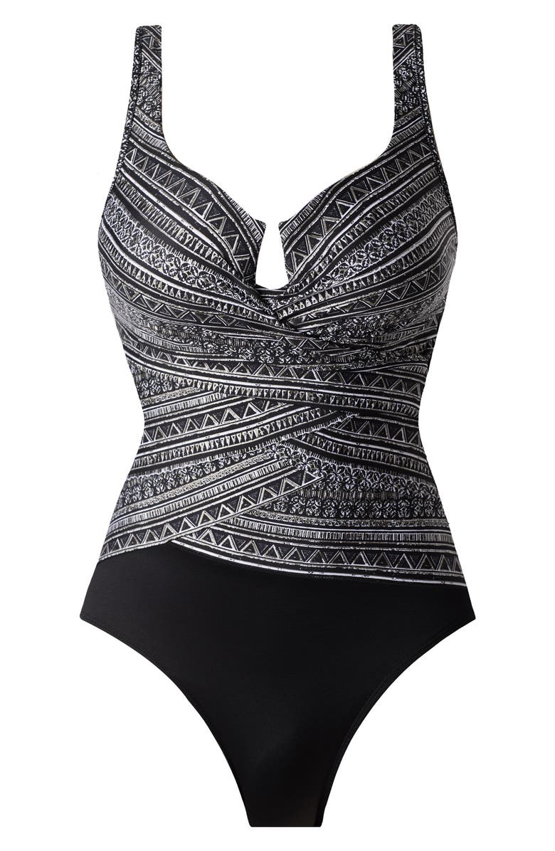 Miraclesuit<sup>®</sup> Elysium Escape Underwire One-Piece Swimsuit, Alternate, color, Black/ White