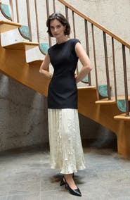 Nordstrom Mixed Media Pleated Dress