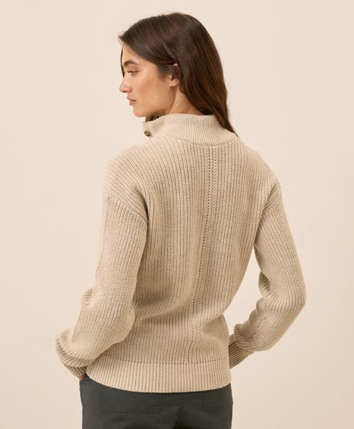 Pact Luxe Knit Henley Sweater In Neutral