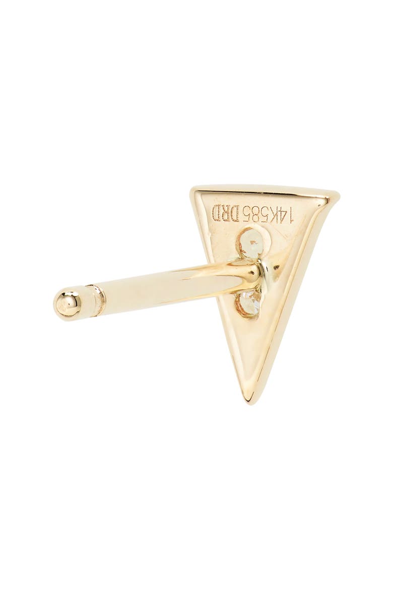 Emily Sarah Sharp Diamond Triangle Stud Earrings, Alternate, color, YELLOW GOLD