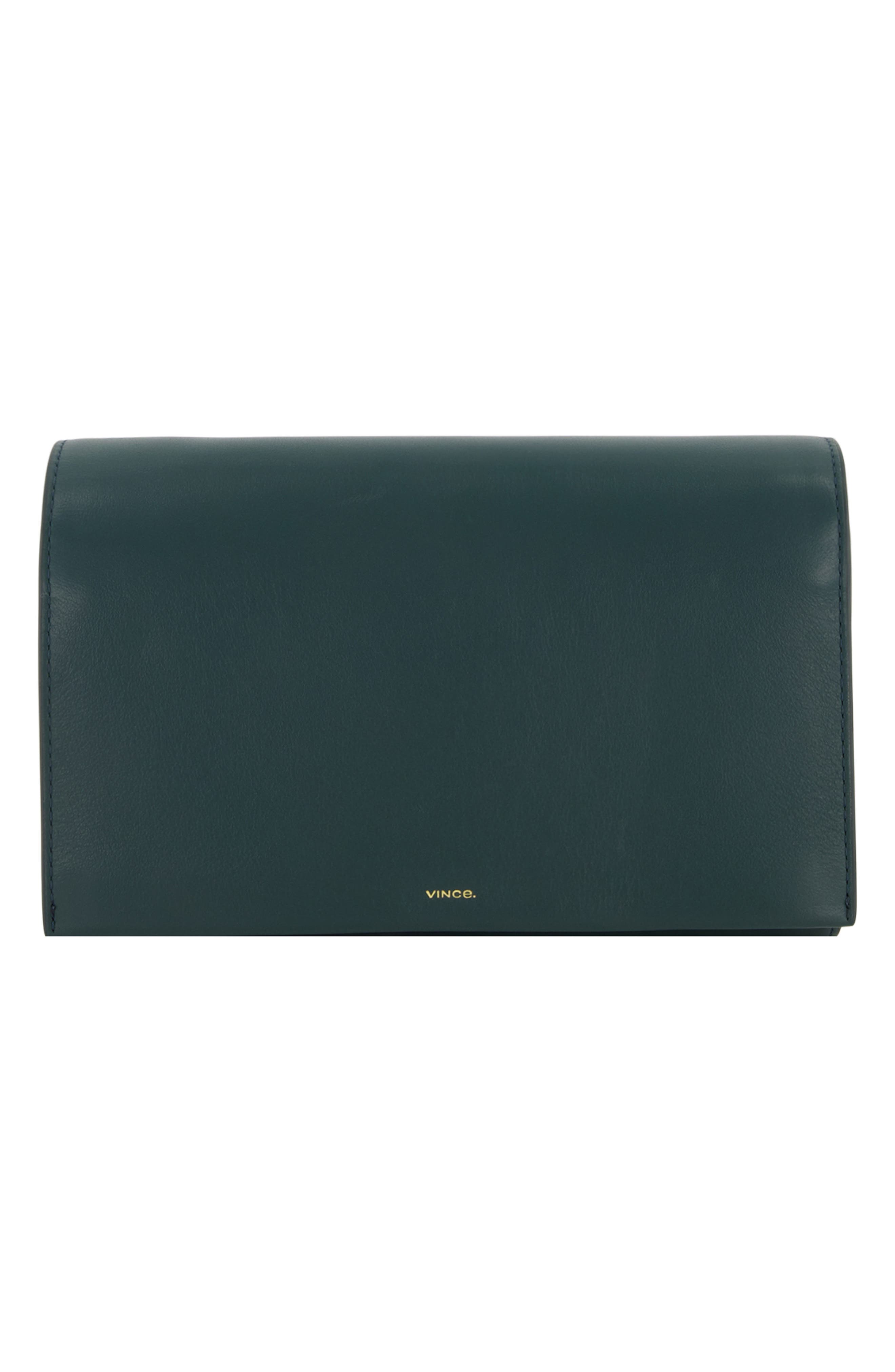 Leather Crossbody Wallet, Alternate, color, JUNIPER