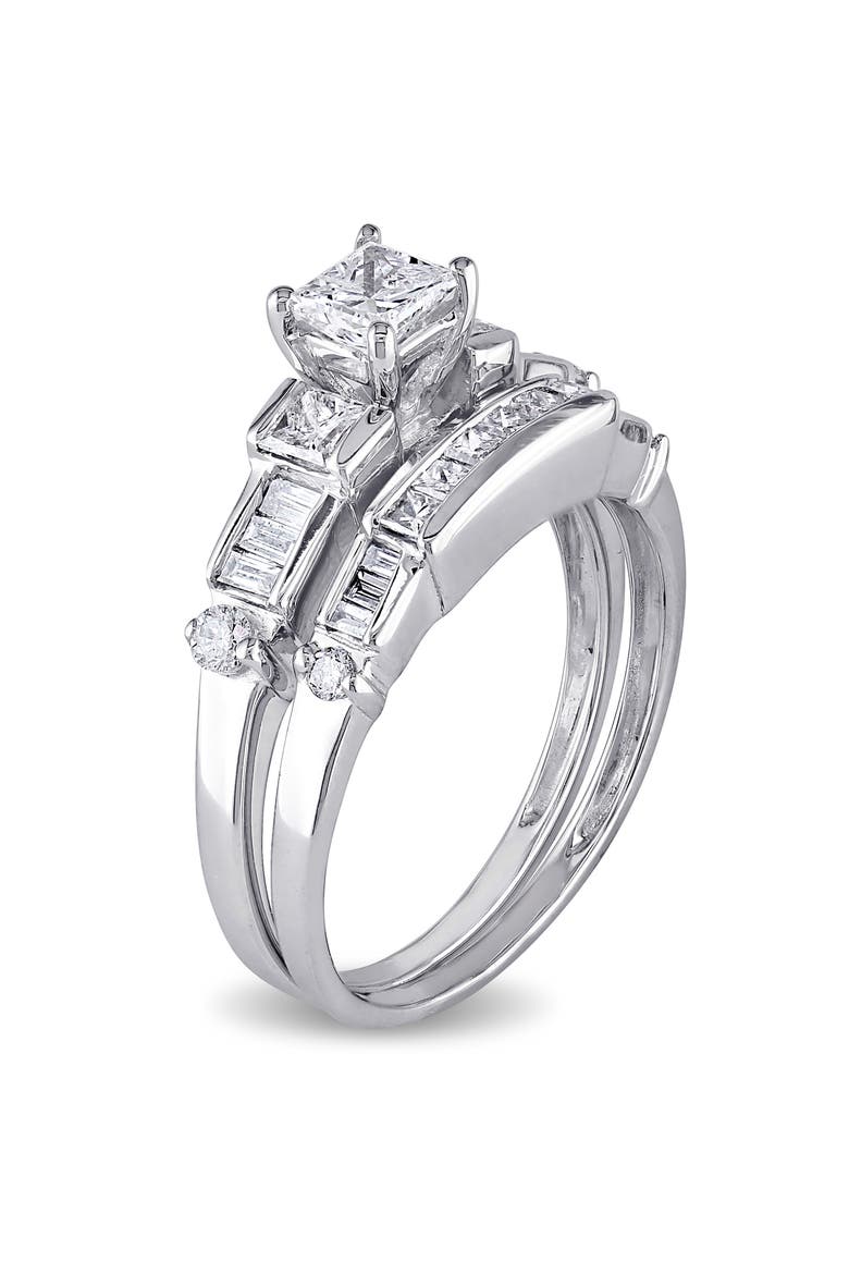 Diamond Multi-Cut Bridal Ring Set 14k, Alternate, color, 14K White Gold