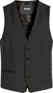 BOSS Houston Slim Fit Dark Navy Virgin Wool Suit Vest