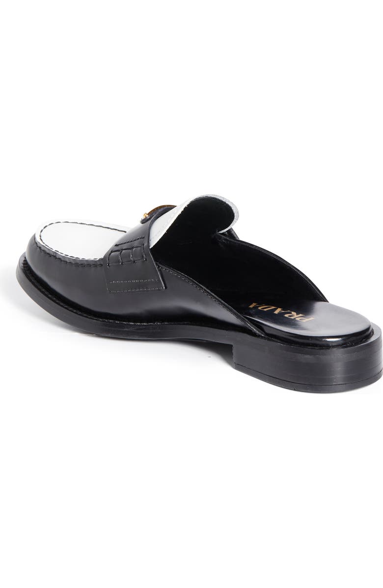 Prada Colorblock Loafer Mule, Alternate, color, Nero/ Bianco