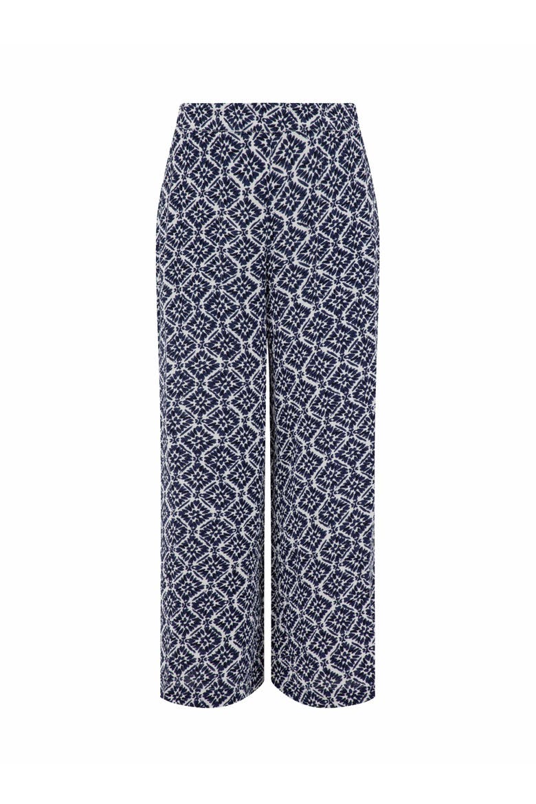 Sarita Printed Wide Leg Cropped Trousers, Alternate, color, Twilight