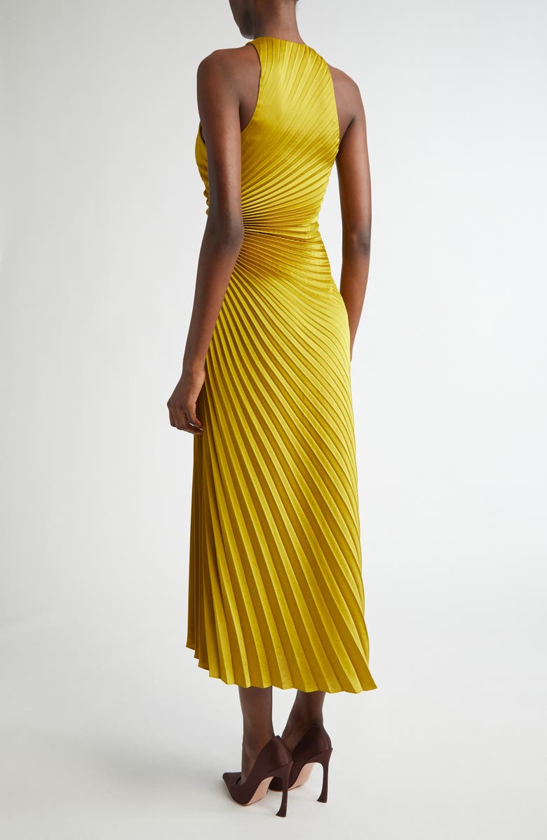 A.L.C. Reagan Asymmetric Pleat Dress, Alternate, color, Cactus Bloom