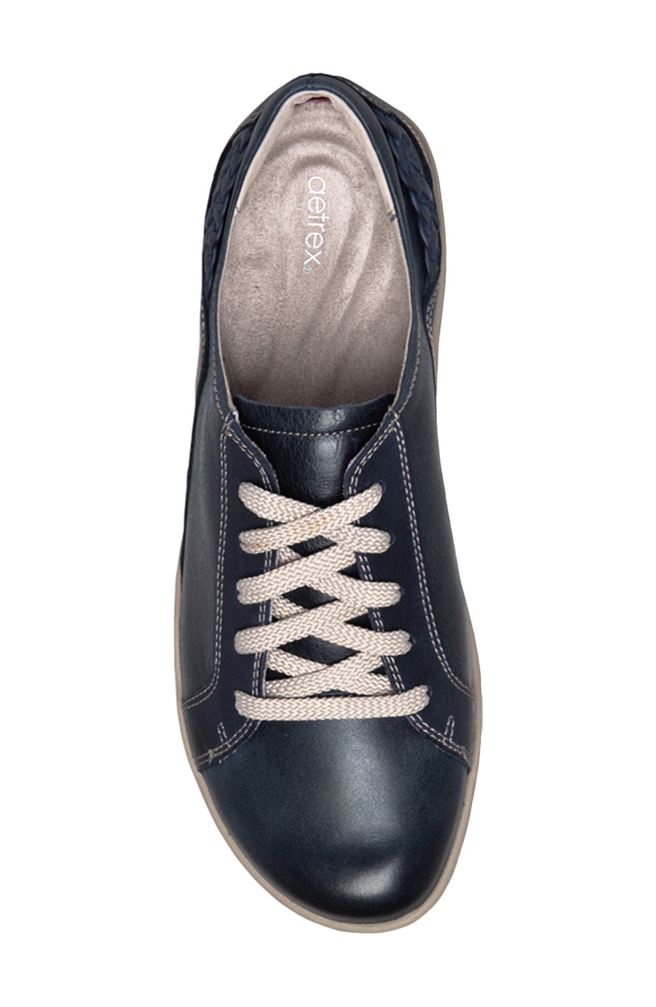 Dana Lace-Up Oxford Flat, Alternate, color, NAVY LEATHER