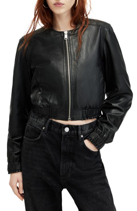 Everly Leather Bomber Jacket