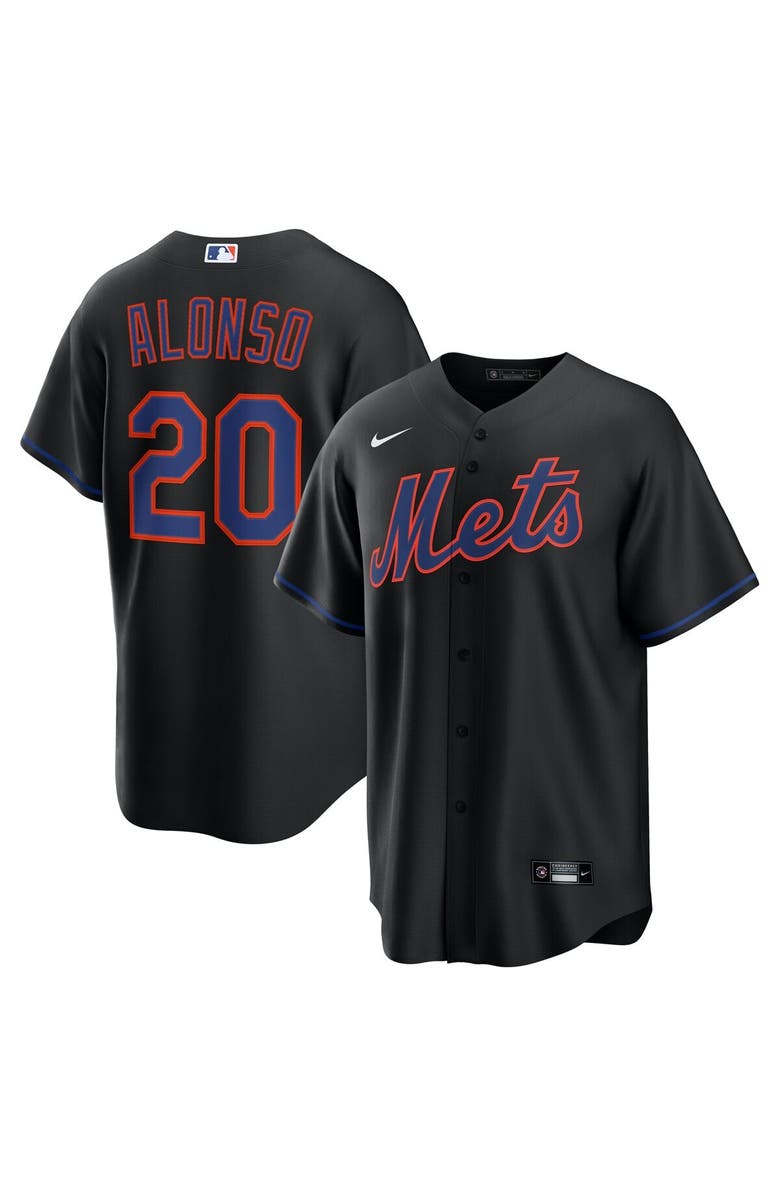 Nike Men's Nike Pete Alonso Black New York Mets Alternate Replica Jersey, Main, color,