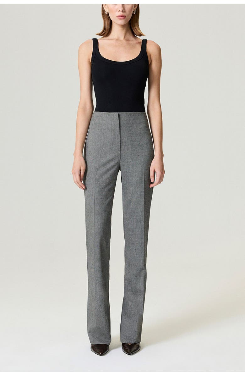 Nocturne Side Slit Tailored Pants, Alternate, color, Dark Grey