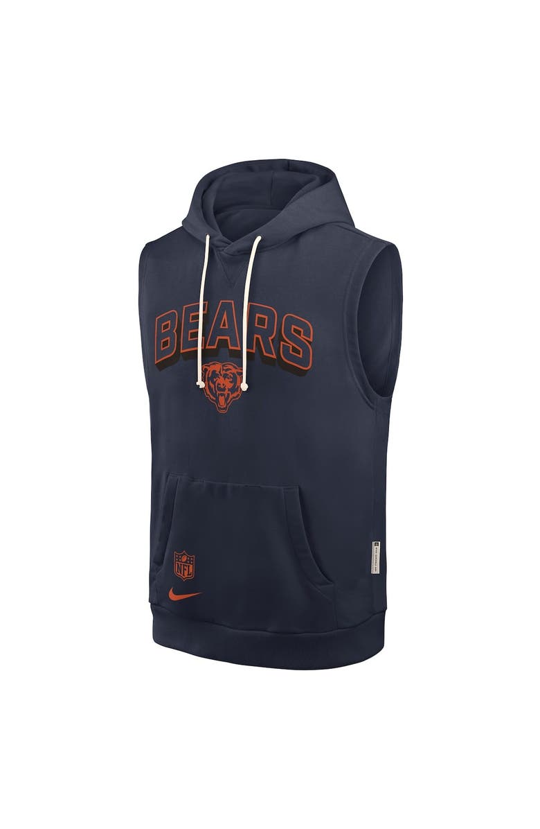 Nike Men's Nike Navy Chicago Bears Sideline Performance Sleeveless Pullover Hoodie, Alternate, color, 