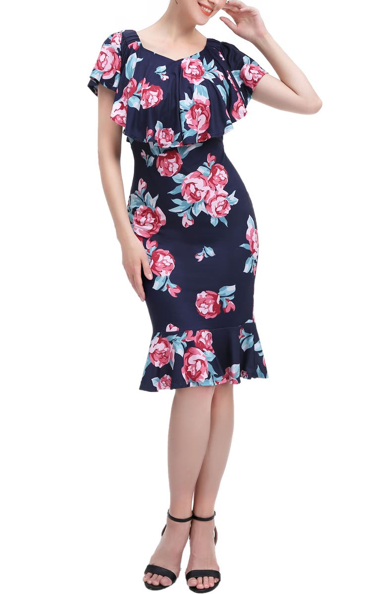 Kimi & Kai Lyra Off the Shoulder Maternity Nursing Mermaid Dress, Alternate, color, Multicolored