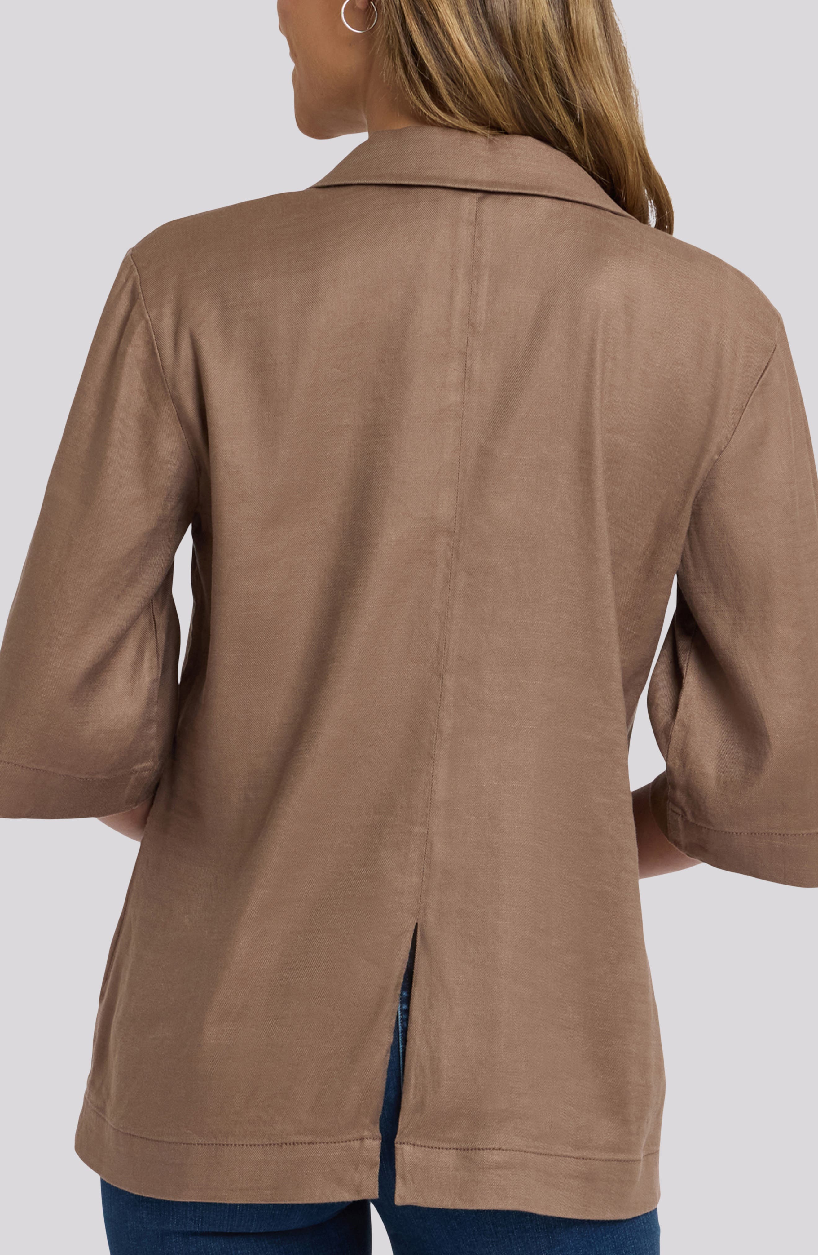 Elbow Sleeve Linen Blend Blazer - image 2