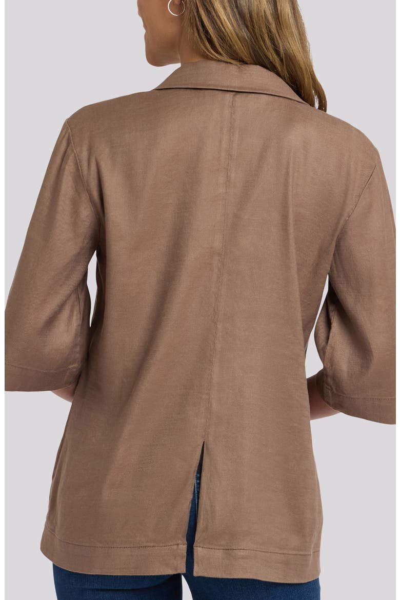 Elbow Sleeve Linen Blend Blazer, Alternate, color, TOASTED COCONUT