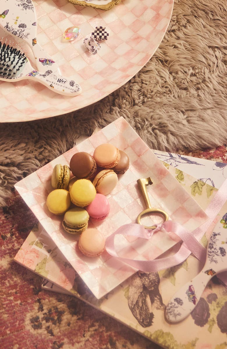 MACKENZIE CHILDS Rosy Check Capiz Catchall Tray, Alternate, color, Rosy