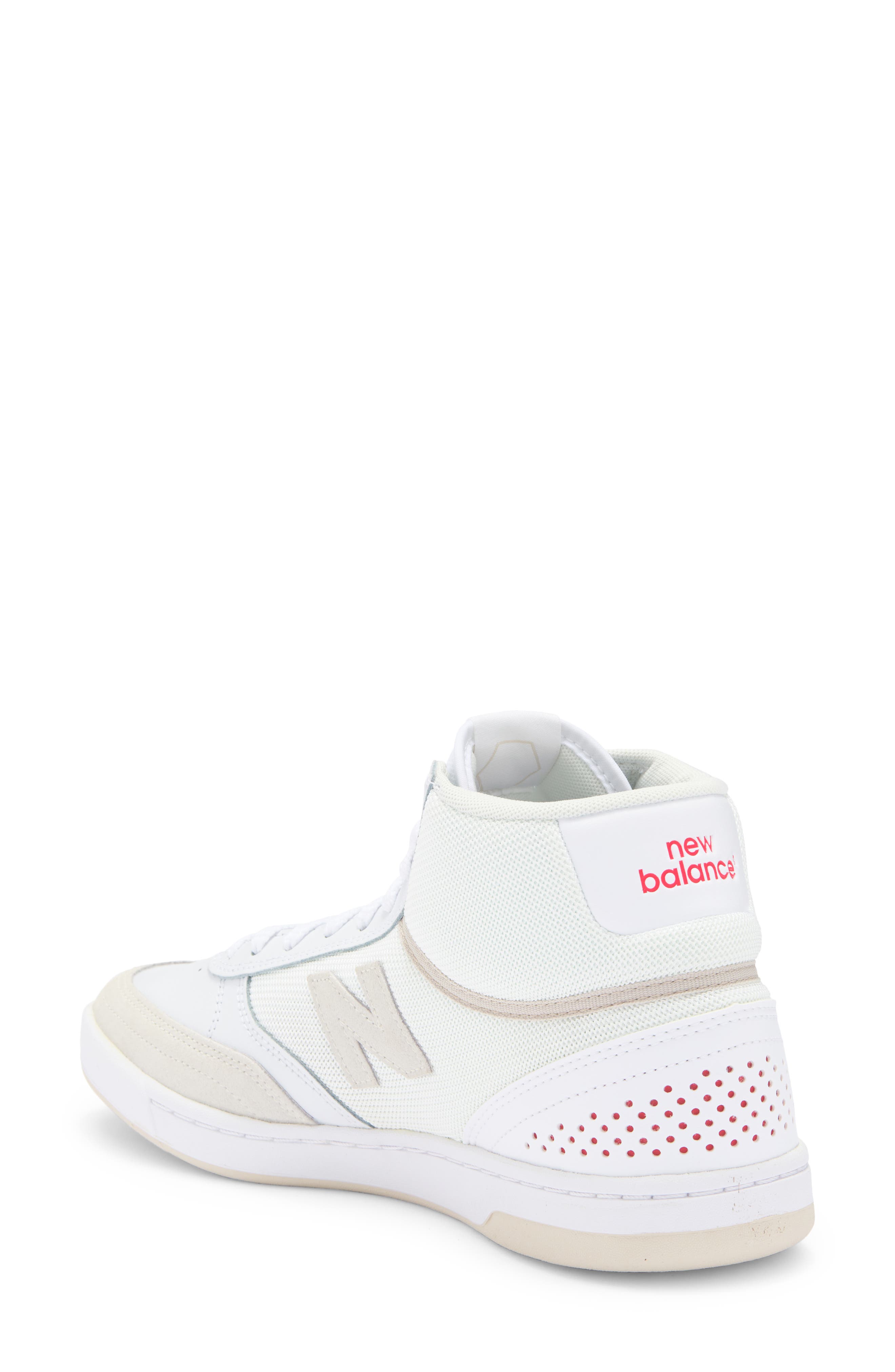 New Balance 440 High Top Sneaker, Alternate, color, White/ Red
