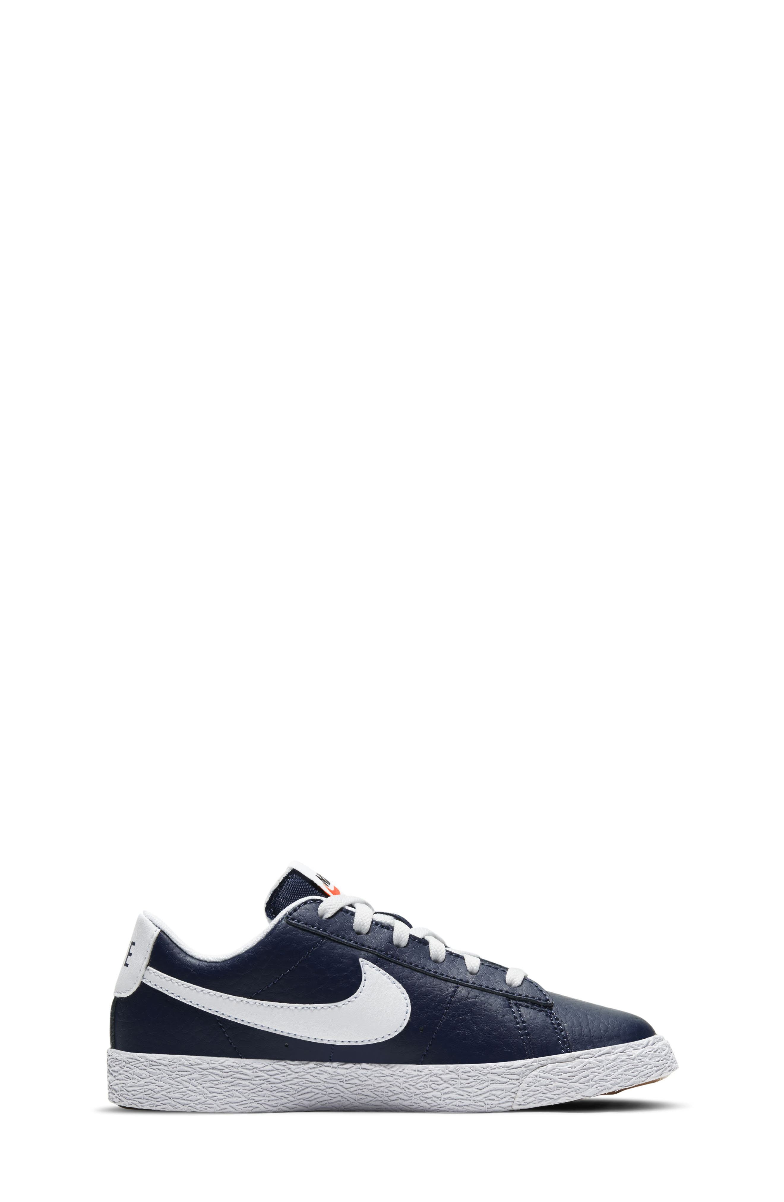 Kids' Blazer Low Sneaker, Alternate, color, NAVY/ WHITE/ ORANGE