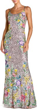 Mac Duggal Embellished Sleeveless Cowl Back Gown