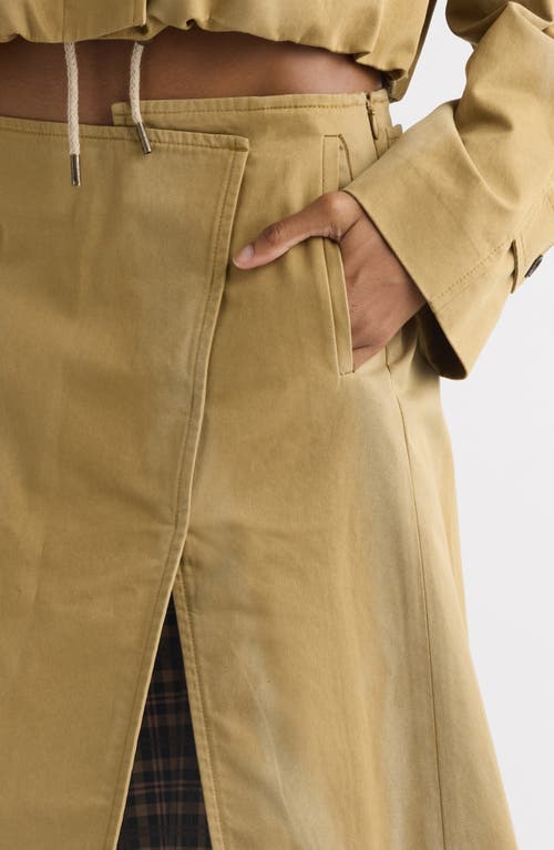 Acne Studios Imari Cotton Twill Faux Wrap Skirt In Faded Ochre Drv