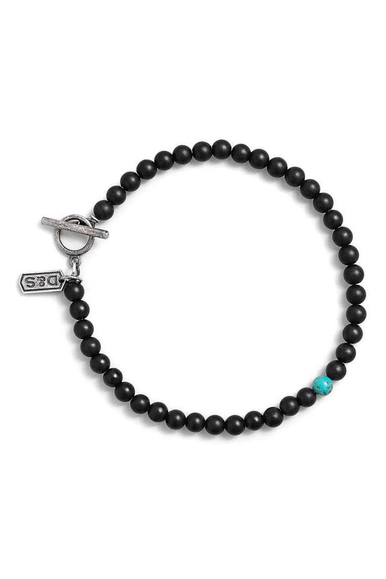 Men's Beaded Bracelet, Alternate, color, BLACK