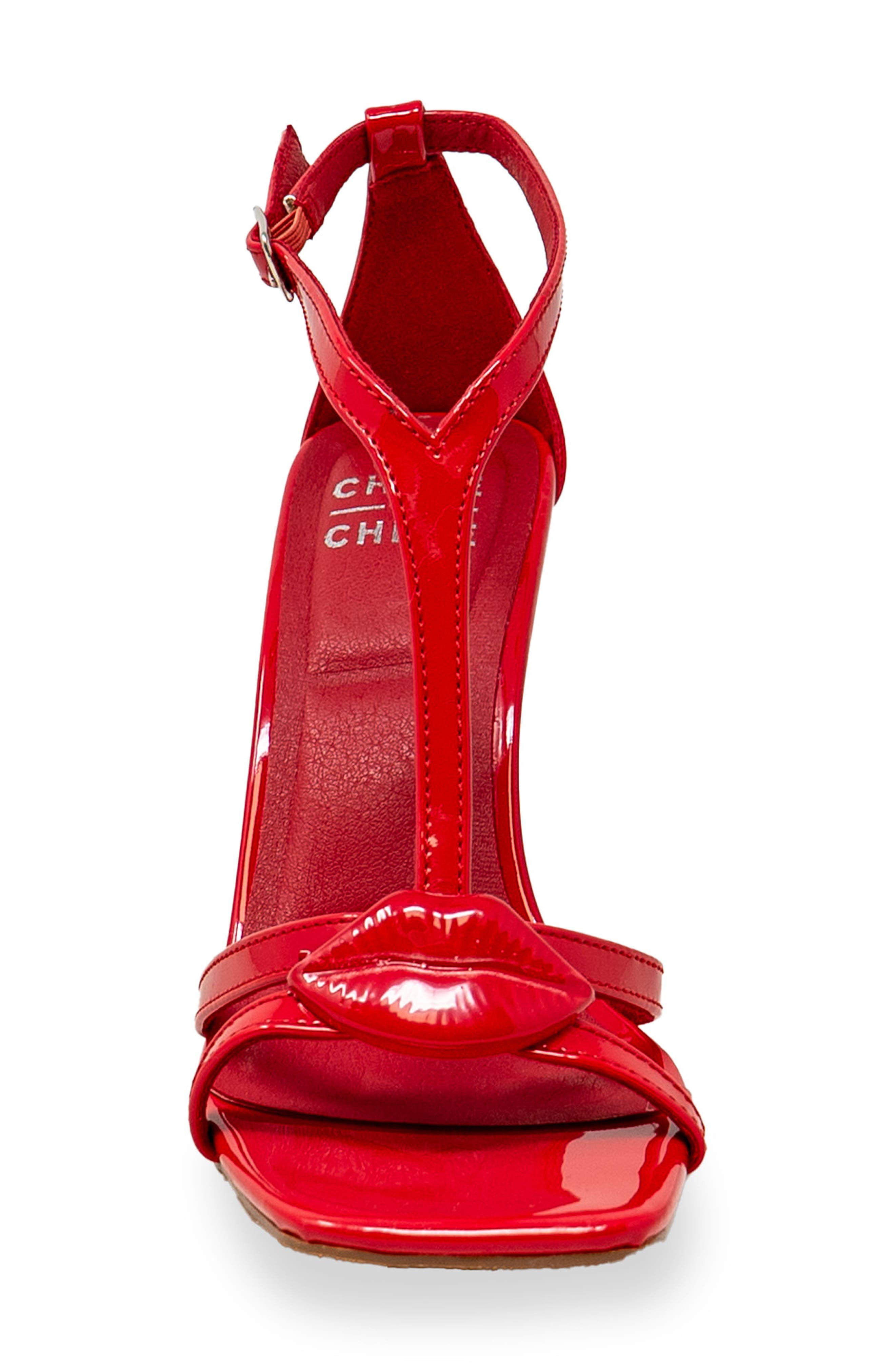 Ankle Strap Stiletto Sandal, Alternate, color, RED PATENT