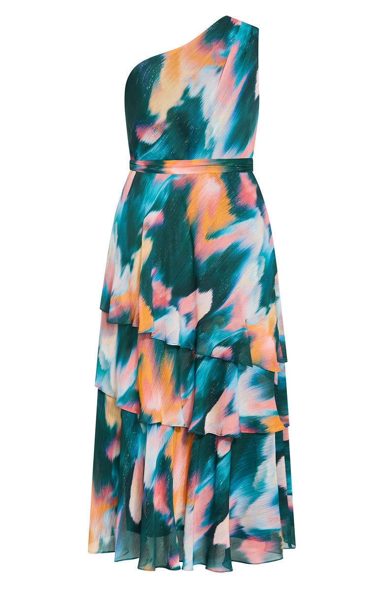 City Chic Rendezvous Tiered Ruffle Dress, Alternate, color, Rendezvous