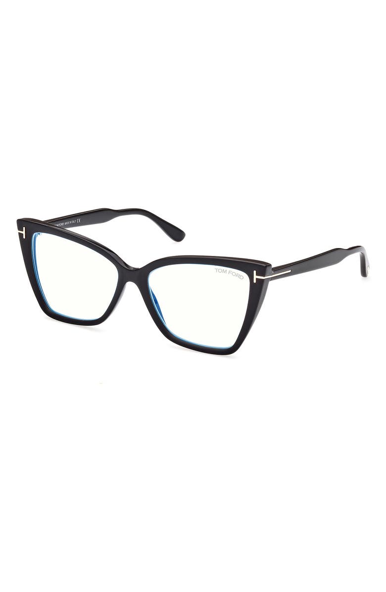 TOM FORD 55mm Cat Eye Blue Light Blocking Glasses, Alternate, color, 